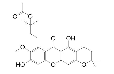 7-(3-Acetoxy-3-methyl-butyl)-5,9-dihydroxy-8-methoxy-2,2-dimethyl-3,4-dihydro-2H-pyrano[3,2-b]xanthen-6-one